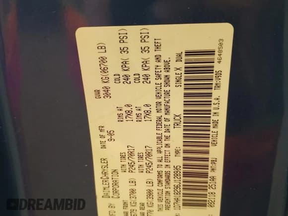 ✅ 2006 Dodge 1500 SLT • VIN: 1D7HA18296J128905 • Лот: 68080734. Опубликован ранее на Copart с пробегом 158 898 миль. Бесплатный доступ к архиву аукционных продаж из США и подробный отчёт об истории автомобиля на DreamBid. Изображение 12.