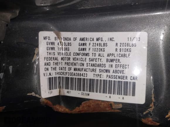 ✅ 2014 Honda Accord LX • VIN: 1HGCR2F30EA088423 • Лот: 43846200. Опубликован ранее на IAAI с пробегом 146 275 миль. Бесплатный доступ к архиву аукционных продаж из США и подробный отчёт об истории автомобиля на DreamBid. Изображение 9.