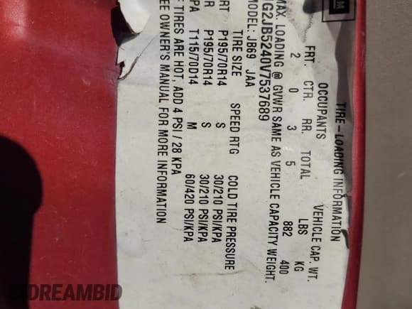 ✅ 1997 Pontiac Sunfire SE • VIN: 1G2JB5240V7537689 • Lot: 82835954. Listed on Copart with 95,860 mi. Free auction sales archive from the USA and detailed vehicle history report at DreamBid. Image 13.