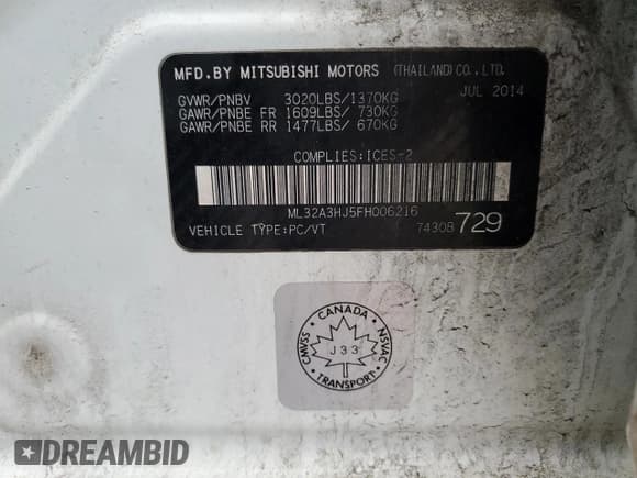 ✅ 2015 Mitsubishi Mirage DE • VIN: ML32A3HJ5FH006216 • Lot: 91009085. Wystawiony na Copart z przebiegiem 334 270 mil. Bezpłatny archiwum sprzedaży aukcyjnych z USA i szczegółowy raport historii pojazdu na DreamBid. Zdjęcie 13.