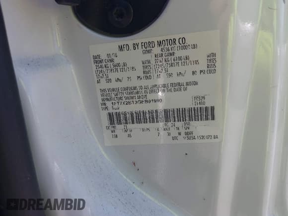 ✅ 2016 Ford F-250 XLT • VIN: 1FT7X2BT3GEB91990 • Lot: 42345323. Listed on IAAI with 279,529 mi. Free auction sales archive from the USA and detailed vehicle history report at DreamBid. Image 9.