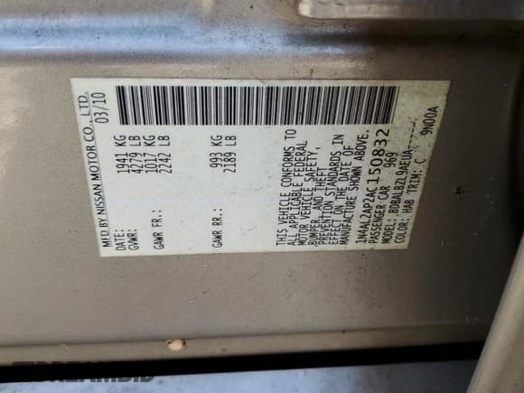 ✅ 2010 Nissan Altima SL • VIN: 1N4AL2AP2AC150832 • Лот: 92882415. Опубликован ранее на Copart с пробегом 199 096 миль. Бесплатный доступ к архиву аукционных продаж из США и подробный отчёт об истории автомобиля на DreamBid. Изображение 12.