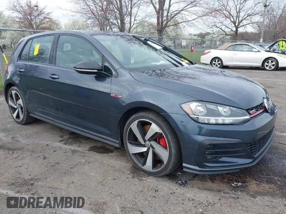 ✅ 2021 Volkswagen Golf GTI S • VIN: 3VW5T7AU1MM007742 • Lot: 41952782. Listed on IAAI with 43,654 mi. Free auction sales archive from the USA and detailed vehicle history report at DreamBid. Image 1.