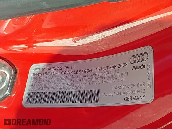 ✅ 2011 Audi A5 Premium Plus • VIN: WAULFAFHXBN020872 • Lot: 43430225. Wystawiony na IAAI z przebiegiem 137 835 mil. Bezpłatny archiwum sprzedaży aukcyjnych z USA i szczegółowy raport historii pojazdu na DreamBid. Zdjęcie 9.