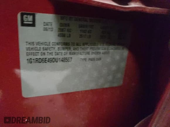 ✅ 2013 Chevrolet Volt • VIN: 1G1RD6E49DU148567 • Lot: 83326054. Wystawiony na Copart z przebiegiem 110 729 mil. Bezpłatny archiwum sprzedaży aukcyjnych z USA i szczegółowy raport historii pojazdu na DreamBid. Zdjęcie 12.