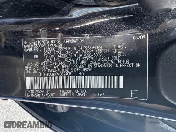 ✅ 2009 Lexus LX 570 • VIN: JTJHY00WX94032408 • Lot: 65236745. Wystawiony na Copart z przebiegiem 255 765 mil. Bezpłatny archiwum sprzedaży aukcyjnych z USA i szczegółowy raport historii pojazdu na DreamBid. Zdjęcie 11.