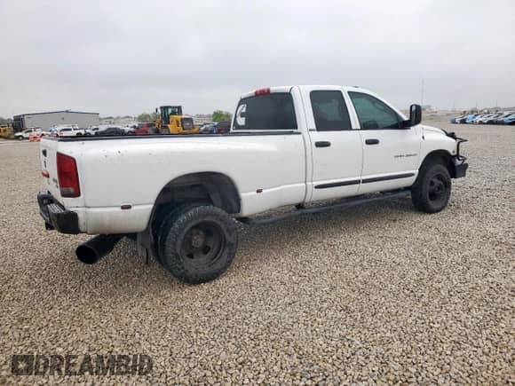 2005 Dodge 3500 SLT z VIN 3D7MS48C55G827132, wystawiony jako Copart lot #51147695 z przebiegiem 362 794 mil mil oraz Czysty tytuł • Clean title. Historia ofert i sprzedaży dostępna na DreamBid. Obrazek 3.