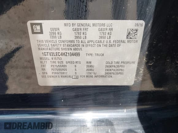 ✅ 2017 GMC Sierra 1500 • VIN: 1GTV2LEC4HZ104499 • Лот: 43102560. Опубликован ранее на IAAI с пробегом 91 680 миль. Бесплатный доступ к архиву аукционных продаж из США и подробный отчёт об истории автомобиля на DreamBid. Изображение 9.