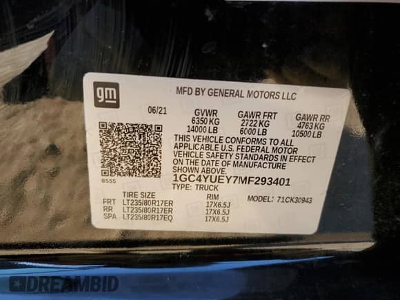 2021 Chevrolet Silverado 3500HD LTZ с VIN 1GC4YUEY7MF293401, выставлен на аукционе Copart как лот 82145064 с пробегом 15 374 миль миль и Списание • Salvage title. История ставок и продаж доступна на DreamBid. Изображение 12.