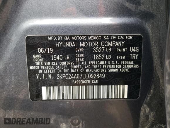 ✅ 2020 Hyundai Accent SE • VIN: 3KPC24A67LE092849 • Лот: 50507164. Опубликован ранее на Copart с пробегом 103 650 миль. Бесплатный доступ к архиву аукционных продаж из США и подробный отчёт об истории автомобиля на DreamBid. Изображение 12.