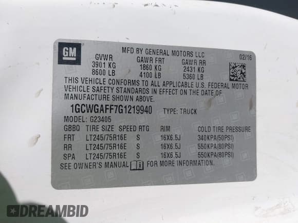 ✅ 2016 Chevrolet Express Cargo • VIN: 1GCWGAFF7G1219940 • Лот: 43720727. Опубликован ранее на IAAI с пробегом 143 838 миль. Бесплатный доступ к архиву аукционных продаж из США и подробный отчёт об истории автомобиля на DreamBid. Изображение 9.