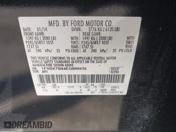 ✅ 2014 Ford Explorer • VIN: 1FM5K7B84EGB66656 • Лот: 43669203. Опубликован ранее на IAAI с пробегом 146 934 миль. Бесплатный доступ к архиву аукционных продаж из США и подробный отчёт об истории автомобиля на DreamBid. Изображение 9.