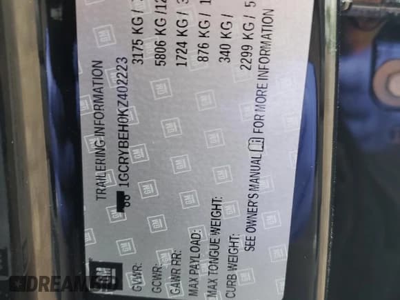 ✅ 2019 Chevrolet Silverado 1500 Custom • VIN: 1GCRYBEH0KZ402223 • Lot: 56124155. Wystawiony na Copart z przebiegiem 38 816 mil. Bezpłatny archiwum sprzedaży aukcyjnych z USA i szczegółowy raport historii pojazdu na DreamBid. Zdjęcie 12.