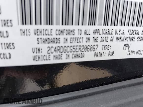 2014 Dodge Grand Caravan SXT z VIN 2C4RDGCG5ER206067, wystawiony jako IAAI lot #43427819 z przebiegiem 101 420 mil mil oraz . Historia ofert i sprzedaży dostępna na DreamBid. Obrazek 9.