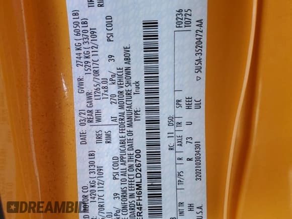 ✅ 2021 Ford Ranger XL • VIN: 1FTER4FH6MLD26700 • Лот: 70296855. Опубликован ранее на Copart с пробегом 27 649 миль. Бесплатный доступ к архиву аукционных продаж из США и подробный отчёт об истории автомобиля на DreamBid. Изображение 13.