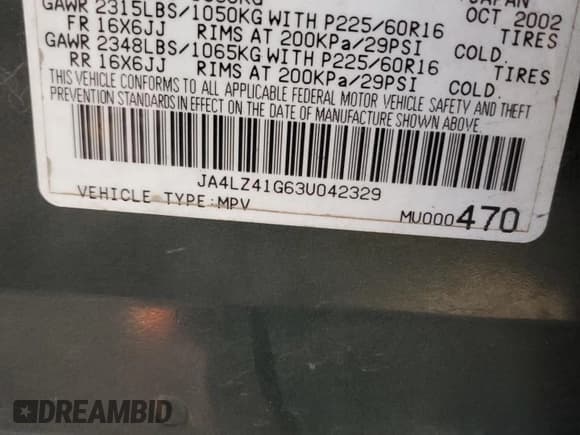 ✅ 2003 Mitsubishi Outlander XLS • VIN: JA4LZ41G63U042329 • Lot: 74248464. Wystawiony na Copart z przebiegiem 102 472 mil. Bezpłatny archiwum sprzedaży aukcyjnych z USA i szczegółowy raport historii pojazdu na DreamBid. Zdjęcie 13.