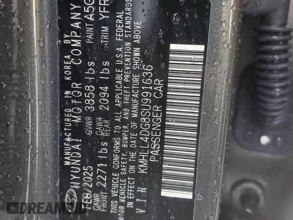 2025 Hyundai Elantra SE z VIN KMHLL4DG8SU991636, wystawiony jako Copart lot #90350975 z przebiegiem 7 084 mil mil oraz Szkoda całkowita • Salvage title. Historia ofert i sprzedaży dostępna na DreamBid. Obrazek 12.