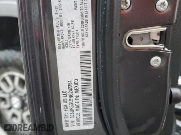 ✅ 2022 Ram 2500 Longhorn • VIN: 3C6UR5GL5NG242264 • Lot: 82698174. Wystawiony na Copart z przebiegiem 42 661 mil. Bezpłatny archiwum sprzedaży aukcyjnych z USA i szczegółowy raport historii pojazdu na DreamBid. Zdjęcie 13.