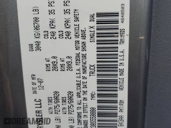 2008 Dodge 1500 SLT z VIN 1D7HA18238S558880, wystawiony jako Copart lot #75567604 z przebiegiem 105 572 mil mil oraz Szkoda całkowita • Salvage title. Historia ofert i sprzedaży dostępna na DreamBid. Obrazek 12.