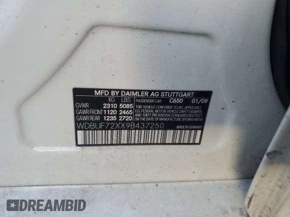 ✅ 2009 Mercedes-Benz E 550 • VIN: WDBUF72XX9B437250 • Lot: 90713665. Listed on Copart with 215,061 mi. Free auction sales archive from the USA and detailed vehicle history report at DreamBid. Image 12.