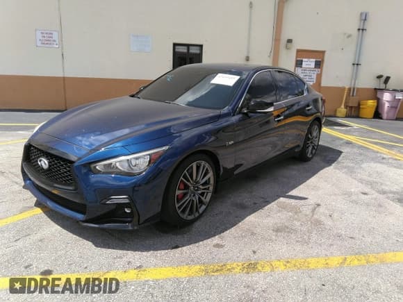✅ 2019 Infiniti Q50 Red Sport 400 • VIN: JN1FV7AP7KM760070 • Lot: 42199415. Listed on IAAI with 79,528 mi. Free auction sales archive from the USA and detailed vehicle history report at DreamBid. Image 2.