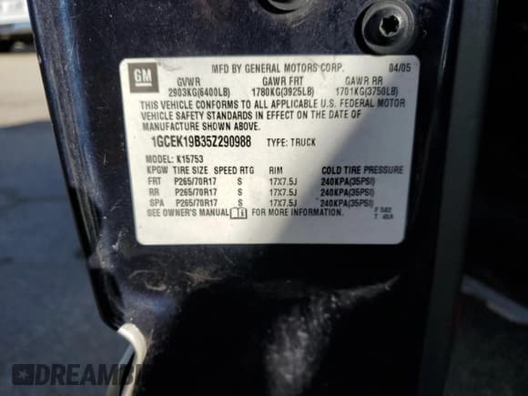 ✅ 2005 Chevrolet Silverado 1500 Z71 • VIN: 1GCEK19B35Z290988 • Лот: 78996824. Опубликован ранее на Copart с пробегом 350 581 миль. Бесплатный доступ к архиву аукционных продаж из США и подробный отчёт об истории автомобиля на DreamBid. Изображение 12.