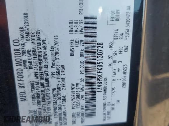 ✅ 2011 Ford Mustang GT Premium • VIN: 1ZVBP8CFXB5130728 • Лот: 91197345. Опубликован ранее на Copart с пробегом 75 737 миль. Бесплатный доступ к архиву аукционных продаж из США и подробный отчёт об истории автомобиля на DreamBid. Изображение 12.