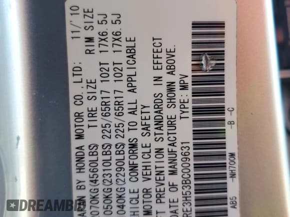 ✅ 2011 Honda CR-V EX • VIN: JHLRE3H53BC009631 • Lot: 71121565. Wystawiony na Copart z przebiegiem 149 329 mil. Bezpłatny archiwum sprzedaży aukcyjnych z USA i szczegółowy raport historii pojazdu na DreamBid. Zdjęcie 13.