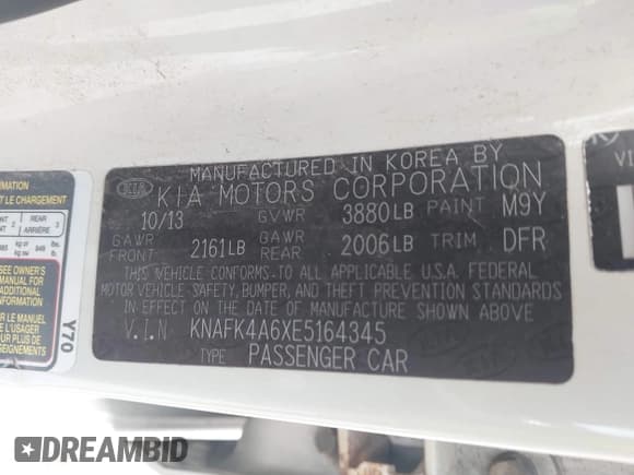 ✅ 2014 Kia Forte LX • VIN: KNAFK4A6XE5164345 • Лот: 43479447. Опубликован ранее на IAAI с пробегом 81 560 миль. Бесплатный доступ к архиву аукционных продаж из США и подробный отчёт об истории автомобиля на DreamBid. Изображение 9.