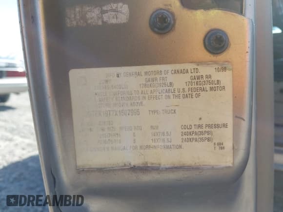 ✅ 1999 GMC Sierra 1500 SLE • VIN: 2GTEK19T7X1507995 • Лот: 42720307. Опубликован ранее на IAAI с пробегом 292 038 миль. Бесплатный доступ к архиву аукционных продаж из США и подробный отчёт об истории автомобиля на DreamBid. Изображение 9.