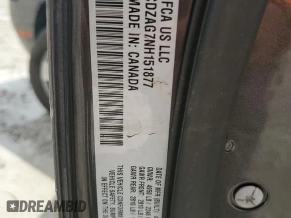 ✅ 2022 Dodge Challenger SXT • VIN: 2C3CDZAG7NH151877 • Lot: 69487744. Wystawiony na Copart z przebiegiem 45 583 mil. Bezpłatny archiwum sprzedaży aukcyjnych z USA i szczegółowy raport historii pojazdu na DreamBid. Zdjęcie 14.