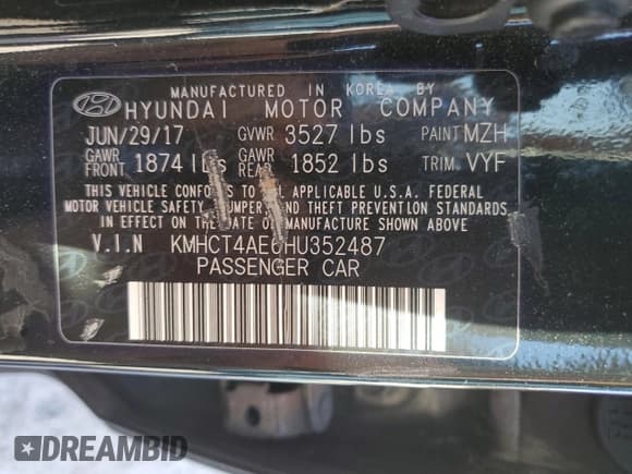 ✅ 2017 Hyundai Accent SE • VIN: KMHCT4AE6HU352487 • Лот: 43065484. Опубликован ранее на Copart с пробегом 115 718 миль. Бесплатный доступ к архиву аукционных продаж из США и подробный отчёт об истории автомобиля на DreamBid. Изображение 12.