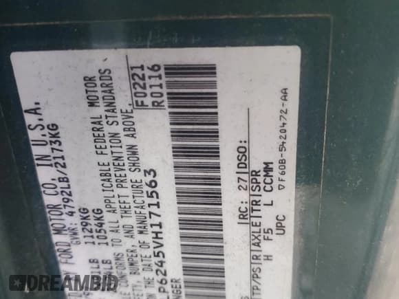 ✅ 1997 Ford Thunderbird LX • VIN: 1FALP6245VH171563 • Лот: 81970734. Опубликован ранее на Copart с пробегом 67 304 миль. Бесплатный доступ к архиву аукционных продаж из США и подробный отчёт об истории автомобиля на DreamBid. Изображение 12.