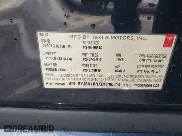 ✅ 2013 Tesla Model S • VIN: 5YJSA1DNXDFP06014 • Lot: 43763943. Wystawiony na IAAI z przebiegiem 161 183 mil. Bezpłatny archiwum sprzedaży aukcyjnych z USA i szczegółowy raport historii pojazdu na DreamBid. Zdjęcie 9.