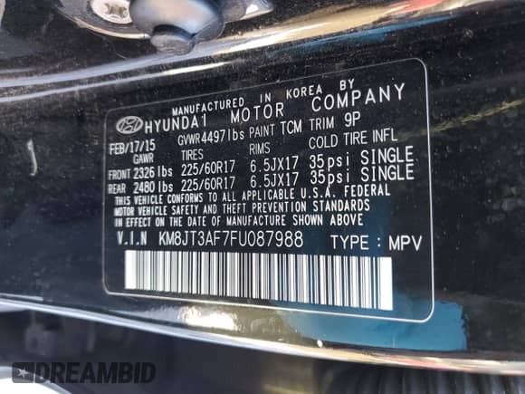 2015 Hyundai Tucson GLS z VIN KM8JT3AF7FU087988, wystawiony jako Copart lot #68188452 z przebiegiem 125 907 mil mil oraz . Historia ofert i sprzedaży dostępna na DreamBid. Obrazek 13.