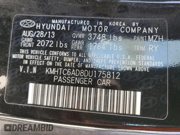 ✅ 2013 Hyundai Veloster w/Gray Int • VIN: KMHTC6AD8DU175812 • Lot: 53286313. Wystawiony na Copart z przebiegiem Nie podano. Bezpłatny archiwum sprzedaży aukcyjnych z USA i szczegółowy raport historii pojazdu na DreamBid. Zdjęcie 15.