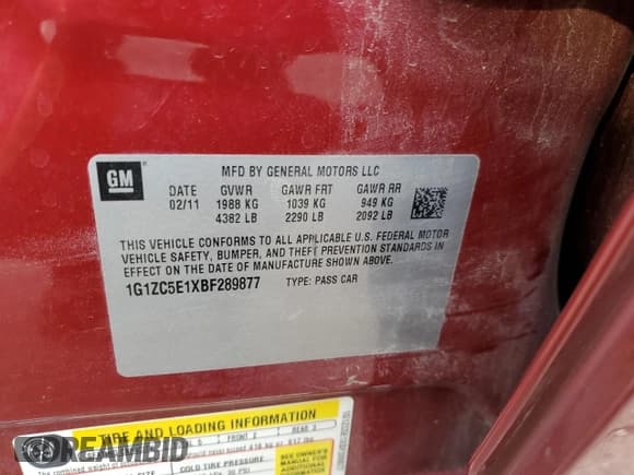 ✅ 2011 Chevrolet Malibu 1LT • VIN: 1G1ZC5E1XBF289877 • Lot: 77363374. Wystawiony na Copart z przebiegiem 126 941 mil. Bezpłatny archiwum sprzedaży aukcyjnych z USA i szczegółowy raport historii pojazdu na DreamBid. Zdjęcie 14.