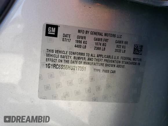 2017 Chevrolet Volt LT z VIN 1G1RC6S56HU217351, wystawiony jako Copart lot #62164243 z przebiegiem 36 321 mil mil oraz . Historia ofert i sprzedaży dostępna na DreamBid. Obrazek 14.