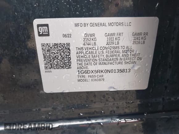 ✅ 2022 Cadillac CT5 Luxury • VIN: 1G6DX5RK0N0135813 • Lot: 41983083. Wystawiony na IAAI z przebiegiem 59 210 mil. Bezpłatny archiwum sprzedaży aukcyjnych z USA i szczegółowy raport historii pojazdu na DreamBid. Zdjęcie 9.