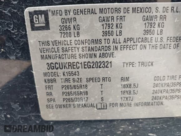 ✅ 2014 Chevrolet Silverado 1500 LT • VIN: 3GCUKREC1EG202321 • Лот: 42016868. Опубликован ранее на IAAI с пробегом Не указан. Бесплатный доступ к архиву аукционных продаж из США и подробный отчёт об истории автомобиля на DreamBid. Изображение 9.