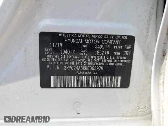2019 Hyundai Accent SE z VIN 3KPC24A3XKE063978, wystawiony jako Copart lot #64745844 z przebiegiem 73 673 mil mil oraz Szkoda całkowita • Salvage title. Historia ofert i sprzedaży dostępna na DreamBid. Obrazek 14.