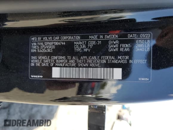 ✅ 2023 Volvo XC90 Plus • VIN: YV4L12PNXP1964744 • Лот: 51786405. Опубликован ранее на Copart с пробегом 39 042 миль. Бесплатный доступ к архиву аукционных продаж из США и подробный отчёт об истории автомобиля на DreamBid. Изображение 13.