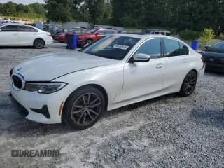 2021 BMW 3 Series 330i with VIN 3MW5R1J04M8B91740, listed as a Copart auction lot 64383555 with 77,484 mi miles and Salvage title. Bid and sale history available at DreamBid. Image 1.