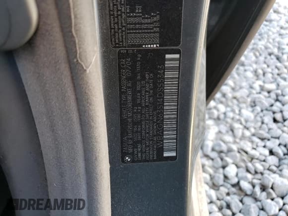 ✅ 2004 BMW 7 Series 745Li • VIN: WBAGN63514DS55343 • Lot: 75668824. Listed on Copart with 153,909 mi. Free auction sales archive from the USA and detailed vehicle history report at DreamBid. Image 12.