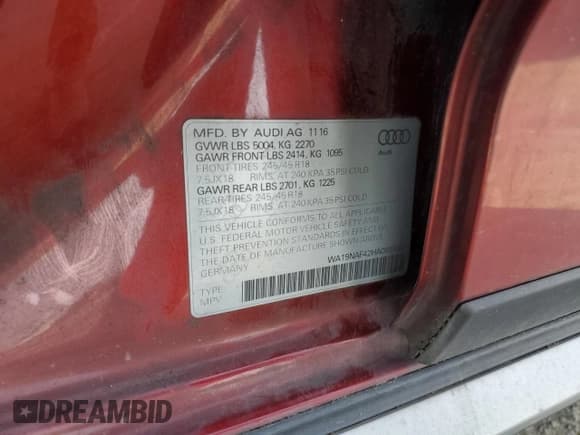 ✅ 2017 Audi allroad A4 Prestige • VIN: WA19NAF42HA099932 • Lot: 86150934. Wystawiony na Copart z przebiegiem 116 595 mil. Bezpłatny archiwum sprzedaży aukcyjnych z USA i szczegółowy raport historii pojazdu na DreamBid. Zdjęcie 13.