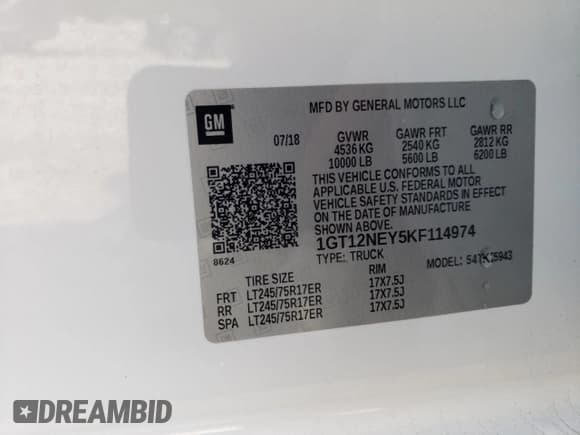 ✅ 2019 GMC Sierra 2500HD • VIN: 1GT12NEY5KF114974 • Lot: 80738915. Wystawiony na Copart z przebiegiem 150 775 mil. Bezpłatny archiwum sprzedaży aukcyjnych z USA i szczegółowy raport historii pojazdu na DreamBid. Zdjęcie 12.