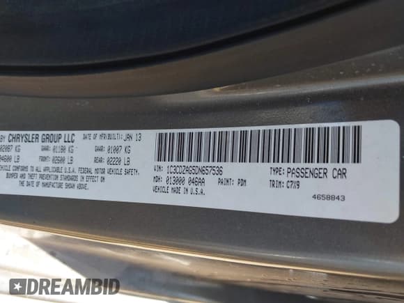 ✅ 2013 Dodge Avenger SE V6 • VIN: 1C3CDZAG5DN657536 • Лот: 43589510. Опубликован ранее на IAAI с пробегом 239 751 миль. Бесплатный доступ к архиву аукционных продаж из США и подробный отчёт об истории автомобиля на DreamBid. Изображение 9.