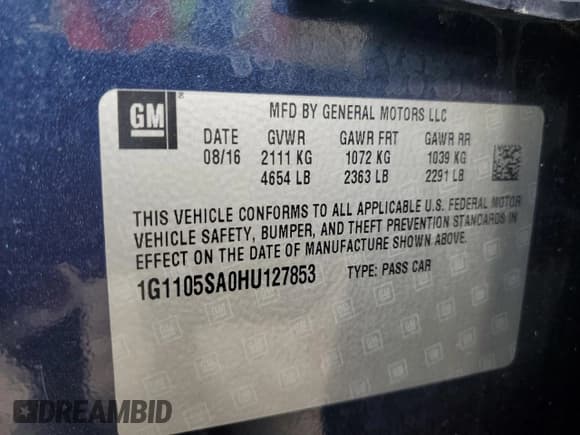 ✅ 2017 Chevrolet Impala LT • VIN: 1G1105SA0HU127853 • Лот: 77983084. Опубликован ранее на Copart с пробегом 113 870 миль. Бесплатный доступ к архиву аукционных продаж из США и подробный отчёт об истории автомобиля на DreamBid. Изображение 12.