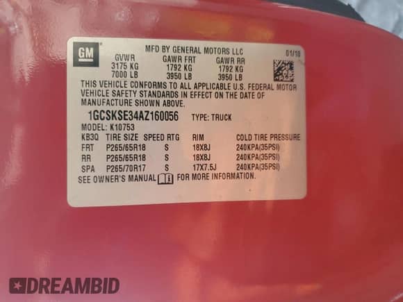 2010 Chevrolet Silverado 1500 LT with VIN 1GCSKSE34AZ160056, listed as a Copart auction lot 85420705 with 196,284 mi miles and Salvage title. Bid and sale history available at DreamBid. Image 12.