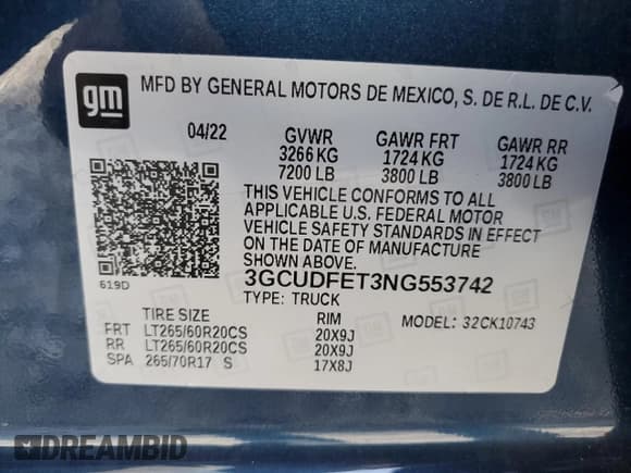 ✅ 2022 Chevrolet Silverado 1500 LT Trail Boss • VIN: 3GCUDFET3NG553742 • Lot: 85265905. Wystawiony na Copart z przebiegiem 41 518 mil. Bezpłatny archiwum sprzedaży aukcyjnych z USA i szczegółowy raport historii pojazdu na DreamBid. Zdjęcie 13.